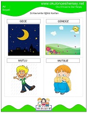 Zıt Kavram Eğitici Kartları